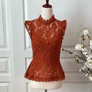 Haute Monde Butterfly Sleeve Lace Top